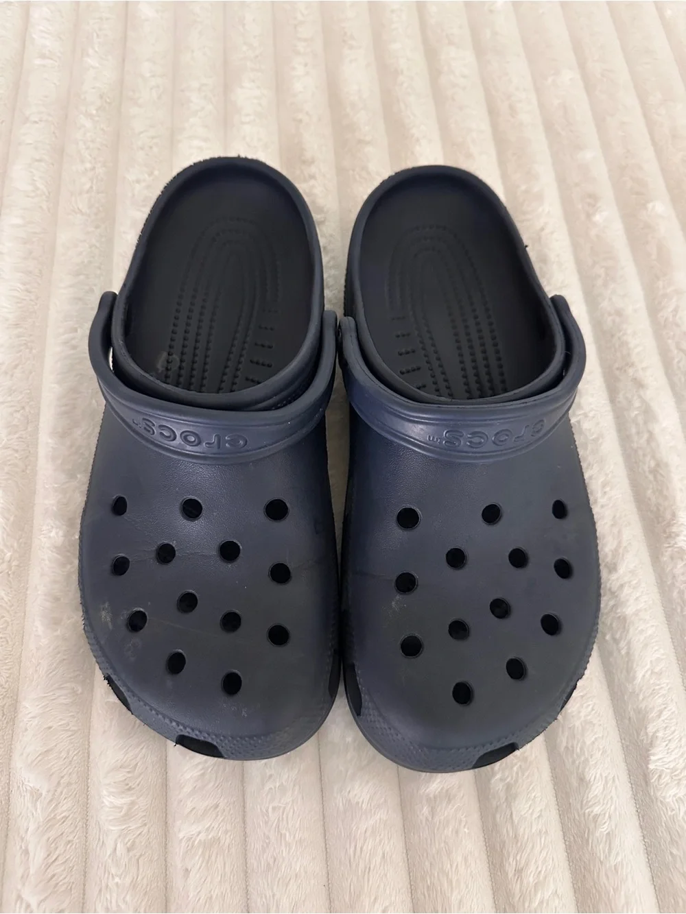 CROCS Classic Comfort Slip-On Navy Clogs Mules with Adjustable Heel Strap W11 M9